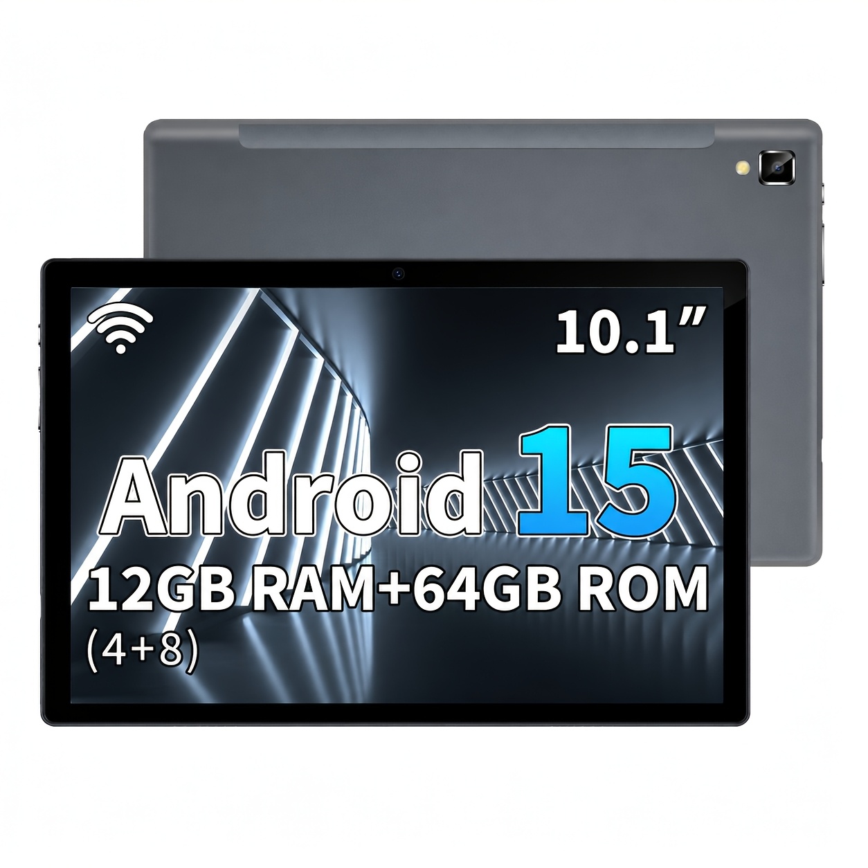 Image of 10.1 Inch 15 Tablet, 12gb (4+8) 64gb Rom, 6000mah, Wifi Tablet Pc, L1, Led Screen, Usb-c Charging, Pad For Movie, Entertainment, Work & Study, Everyday Use, Great Gift