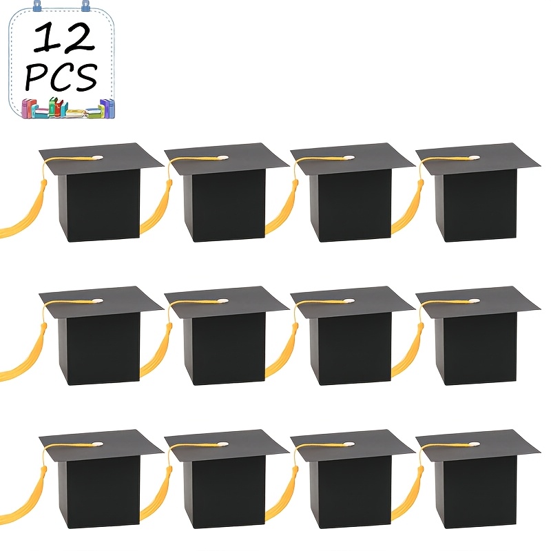 TEMU Gift For Her/him Set Of 12 Graduation Gift Boxes Featuring 6 Different Tassel Colors, Mortarboard Favors And Decorations For Graduation