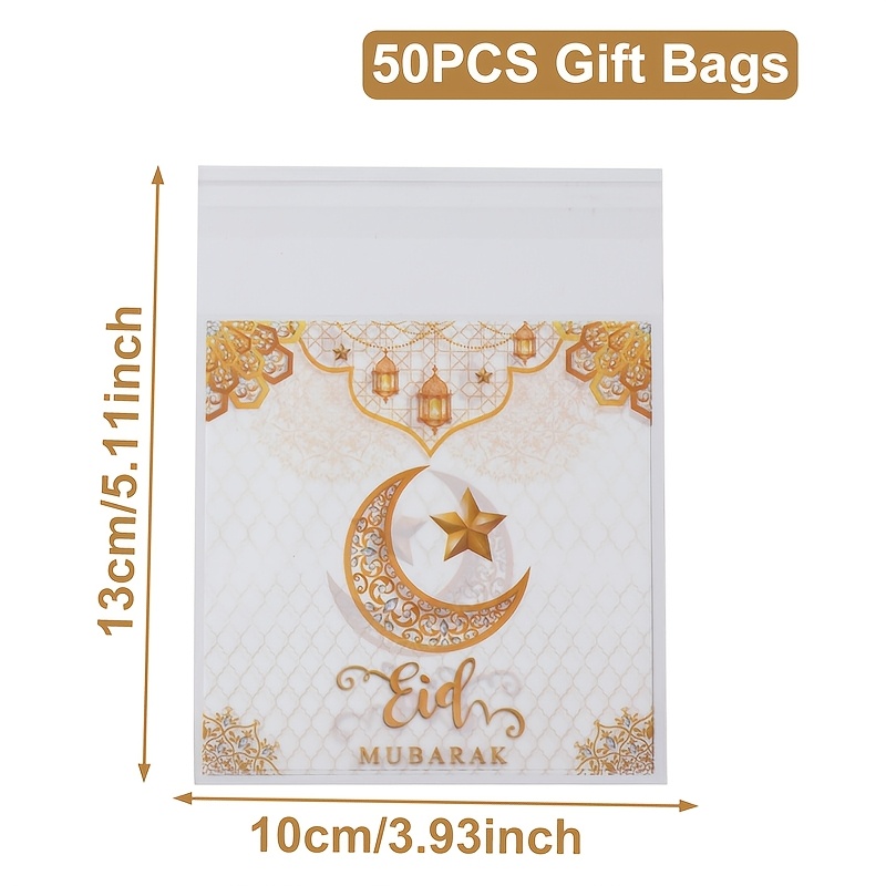 Image of 50/100pcs, Moon White Bags, Plastic Bags, 10 X 13cm, Ramadan Decoration For Home, Ramadan Mubarak Eid Al-fitr Gifts, Ramadan Kareem Decoration, Party Supply Packing Bags