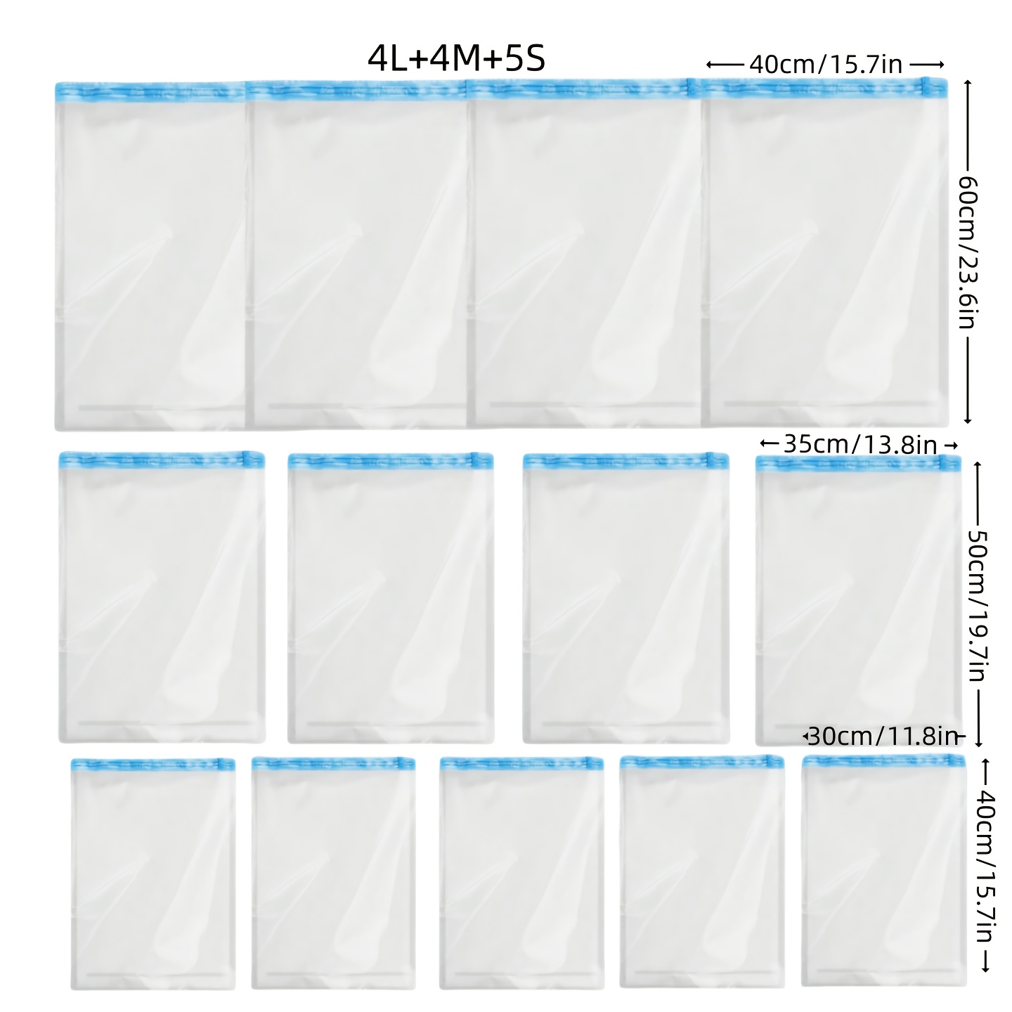 13pcs: Space Saver Bags - No Vacuum Or Pump Needed For Travel, Affordable And Super Convenient, Roll Up Everything