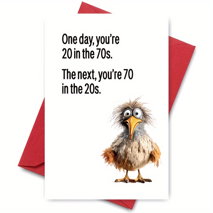 

Humorous 70th Birthday Greeting Note, 1-pack, For Dad Or Brother - Versatile For Christmas, Anniversary, Small Business Gift - Funny Over-the-hill Celebration Stationery For Any Recipient