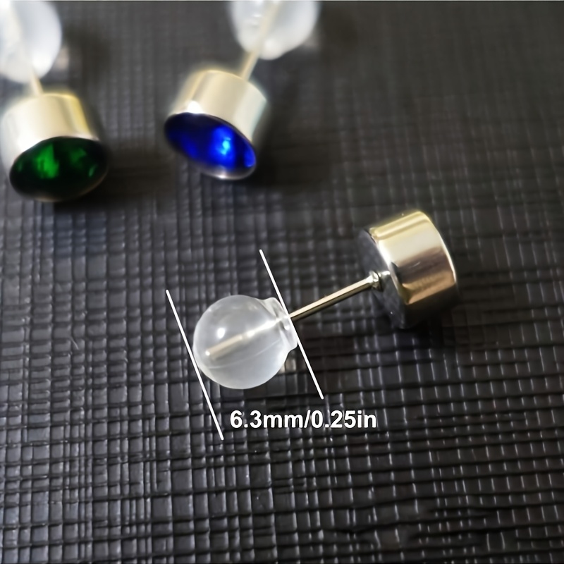 30pcs Comfortable Silicone Ear Stud Backings, Transparent Round Bulb-Shaped Plugs
