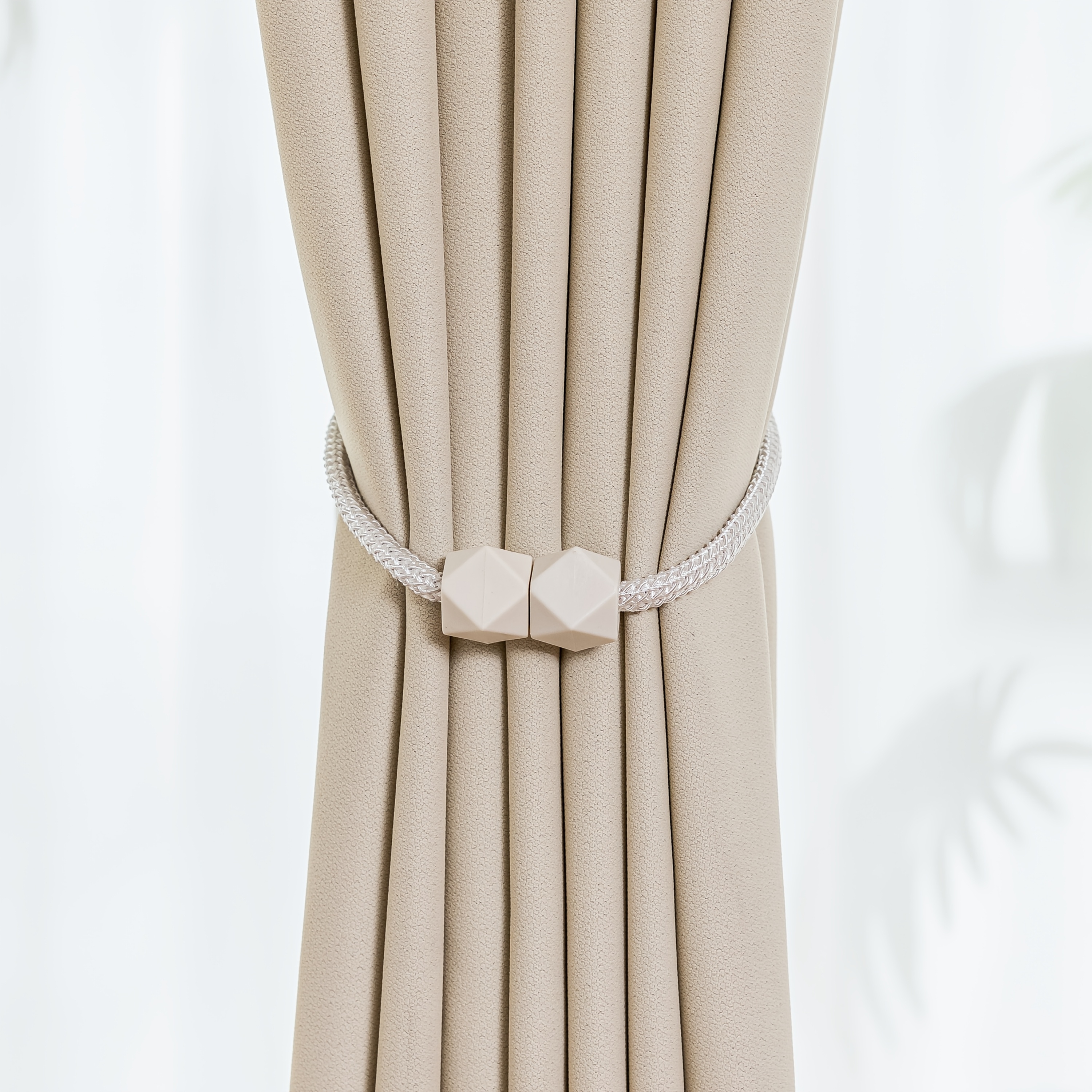 4pcs Modern Magnetic Curtain Tiebacks - Adjustable, Strong Hold for Bedroom & Living Room Decor