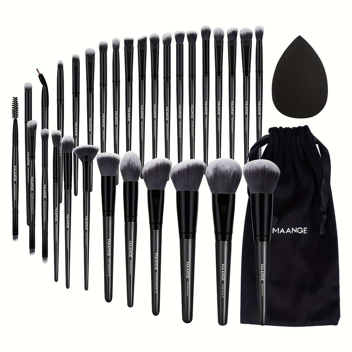 30Pcs Makeup Brush Puff Set Blush Brush Foundation Brush Eye