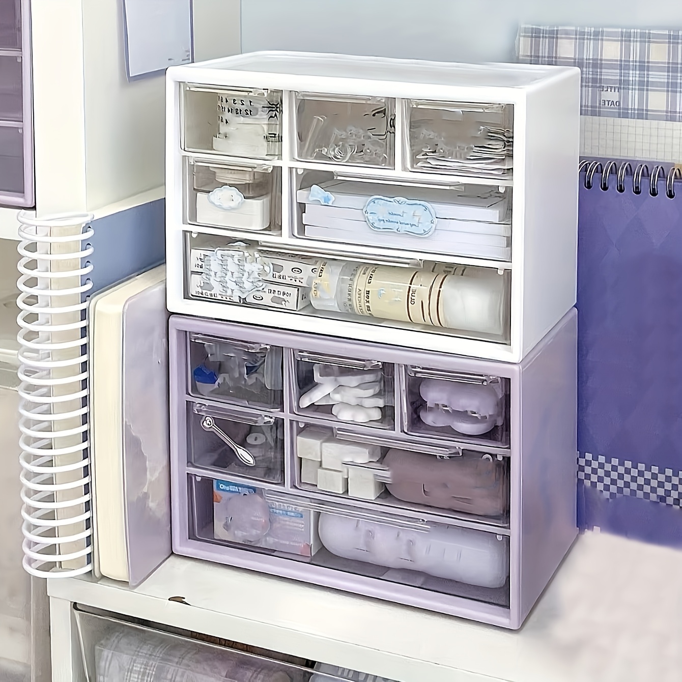 

A Desktop Organizer With 6 Drawers - Spacious, Multifunctional Storage Box For Office Supplies, Stationery, And Dorm .