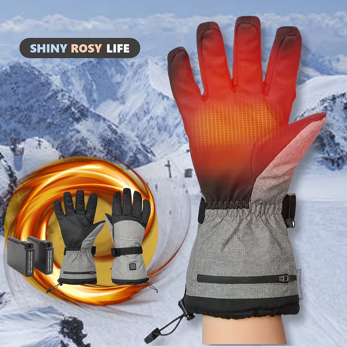 

Life Heated Finger & Palm Wrap - 360° , Touchscreen Compatible, Usb- With 8000mah Lithium Rechargeable Battery, Oxford Fabric With Plush Lining For Winter Comfort - 1 Pair