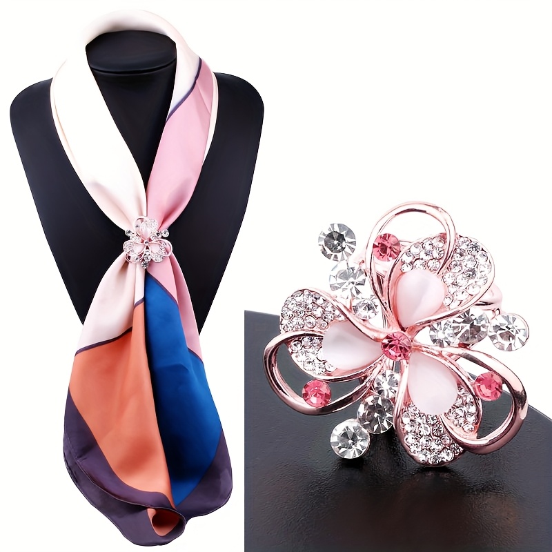 TEMU Fashionable And Exquisite Flower Scarf, Versatile For Pairing With Scarves, Easy And Versatile Brooch, Belt For Everyday Parties, And Shawl Scarf Additions
