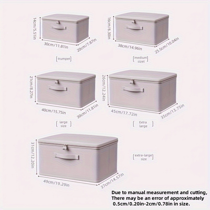 1pc lavender soft fabric storage box with lock large washable organizer for clothes quilts   rectangular shape non waterproof oxford cloth ideal for home use   stores documents personal items clothes organizer storage under bed storage details 0