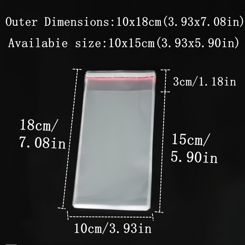TEMU 500pcs Sacs d'Emballage Transparents OPP de Différentes Tailles, Utilisés pour Petites Additions, Cadeaux et Sacs d'Emballage de Papeterie