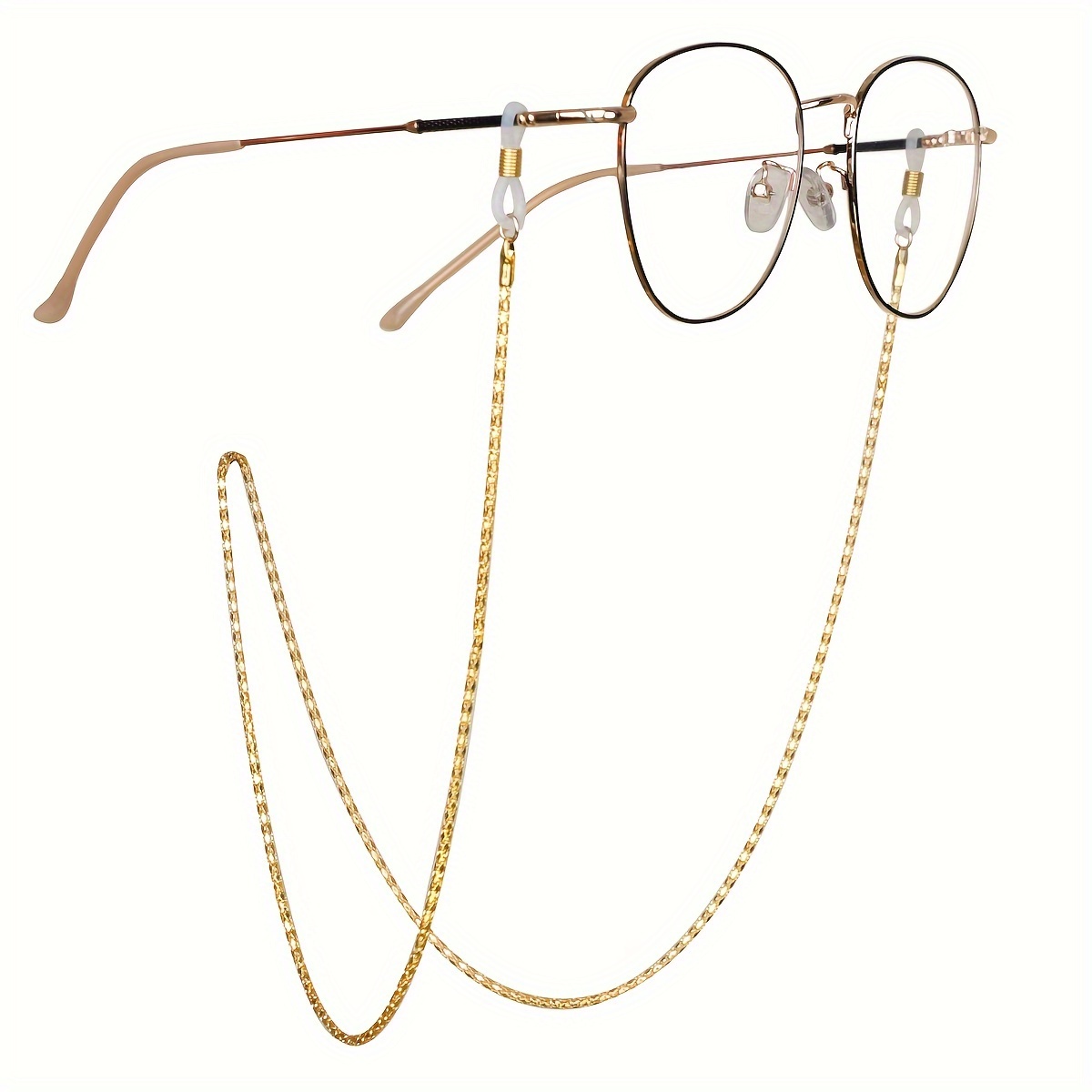 

Elegant Hollow Chain Sunglasses With Eyeglasses Holder Anti-slip Adjustable Metal Retainer