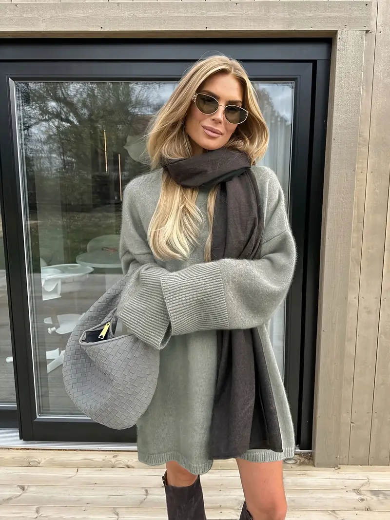womens korean loose fitting sweater dress gray - Temu Bahrain womens korean loose fitting sweater dress gray - Temu Bahrain