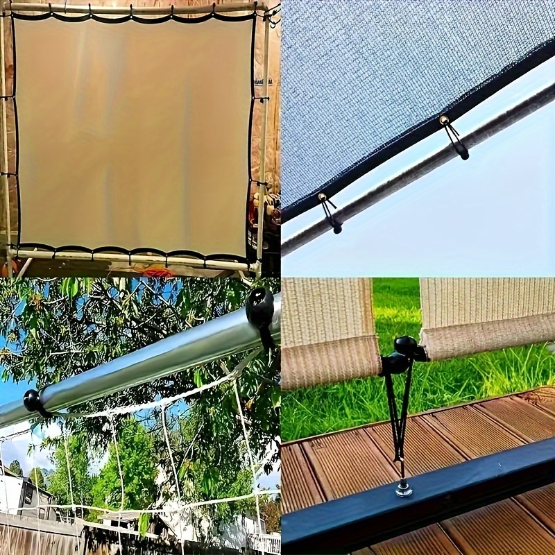 20pcs Durable Black Ball Bungee Cord - Versatile Elastic Rope Strap with Plastic Ball for Secure Camping, Tent, Trampoline & Beach Net, Foldable & Adjustable Height, Camping Accessories, Tent Straps, Foldable Design, Sturdy Construction