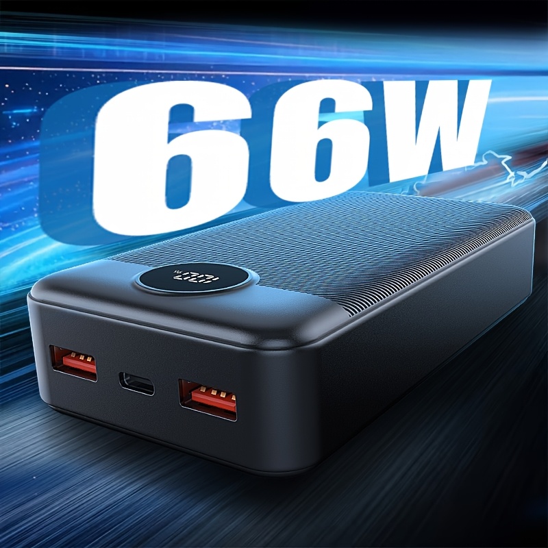 50000mAh Ultra-velika prenosna baterija, 66W super hitro polnjenje, z LED pametnim zaslonom, zunanja rezervna baterija za nujne , prenosna