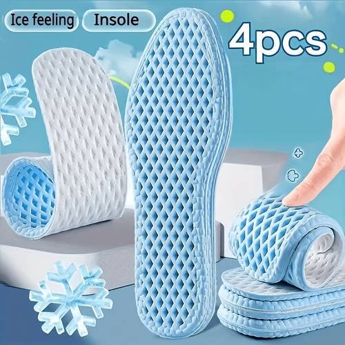 4pcs xpup feel barefoot insoles breathable moisture wicking shoe inserts suitable for all sneakers slippers reusable cushioning for purple blue for