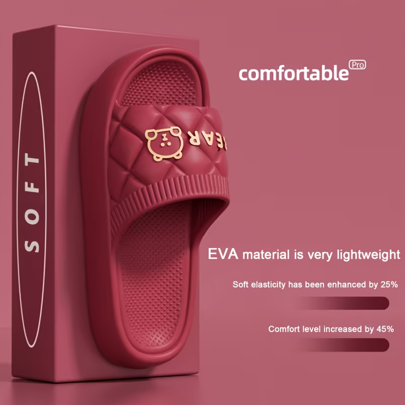Image of Fashionable Fashionable Perfect Flawless Eva Slippers, Bear Texture, Non-slip, Casual Slippers, - Perfect For Indoor/outdoor Use, Beach And Sea, Unisex, , Optional, Women Shoes