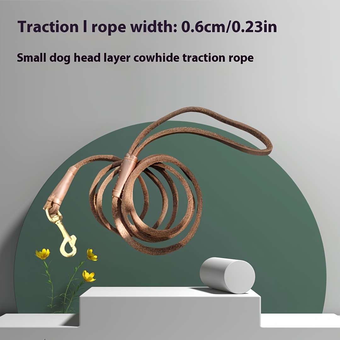 Elegant Lightweight Small Dog Leash with Copper Hook