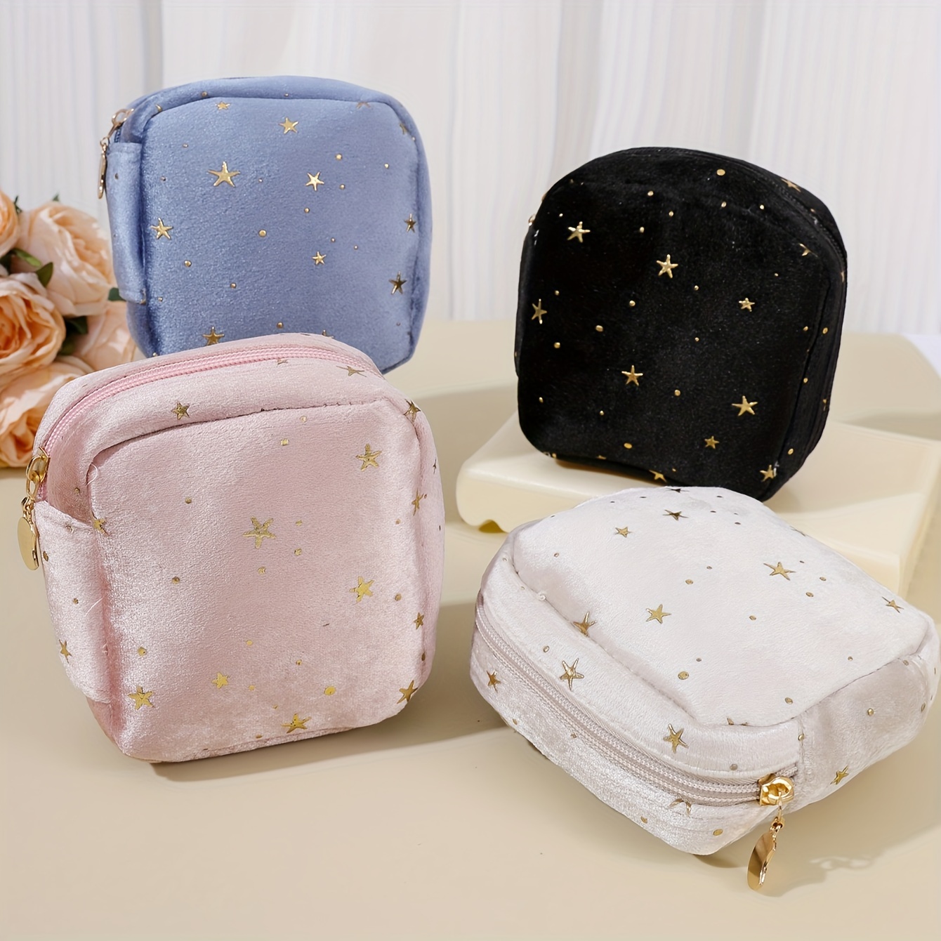 

-patterned Velvet Tampon Storage Bag - Spacious & Portable, Unscented Polyester, Mixed Colors