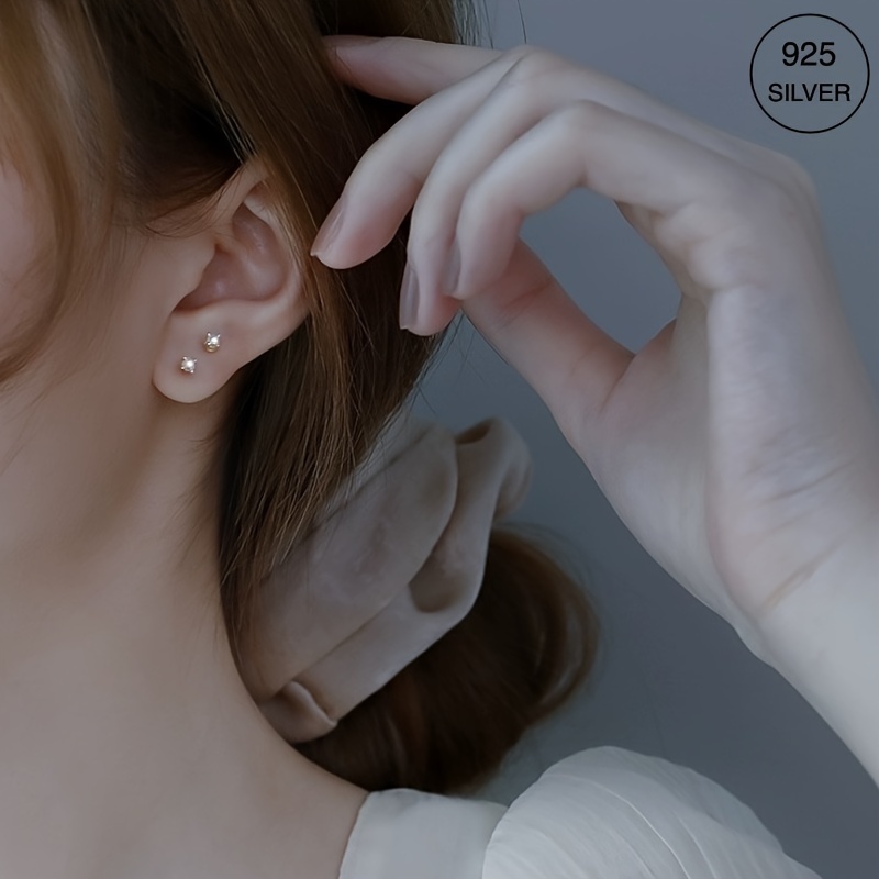 S925 Sterling Silver Mini Earrings for Daily Wear