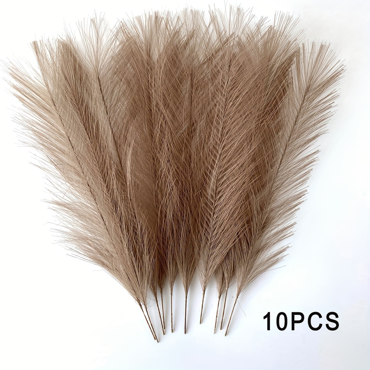 

10 Pieces Of Brown Pampas Grass Artificial Flowers - Boho Bohemian Home Decor For