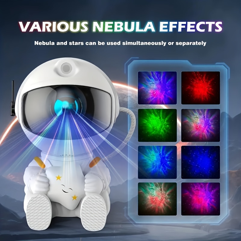 

1pc Sky Nebula Atmosphere Lamp, Starlight Astronaut Projector, Remote Control Timing And 360° Rotating Head, Intelligent Starry Sky Experience, A Must For Family Atmosphere
