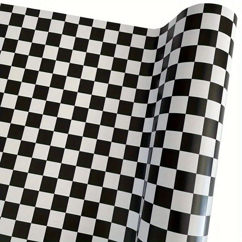 Black And White Checkered Vinyl Wrap Camouflage Car Wrapping Foil Sticker Decal