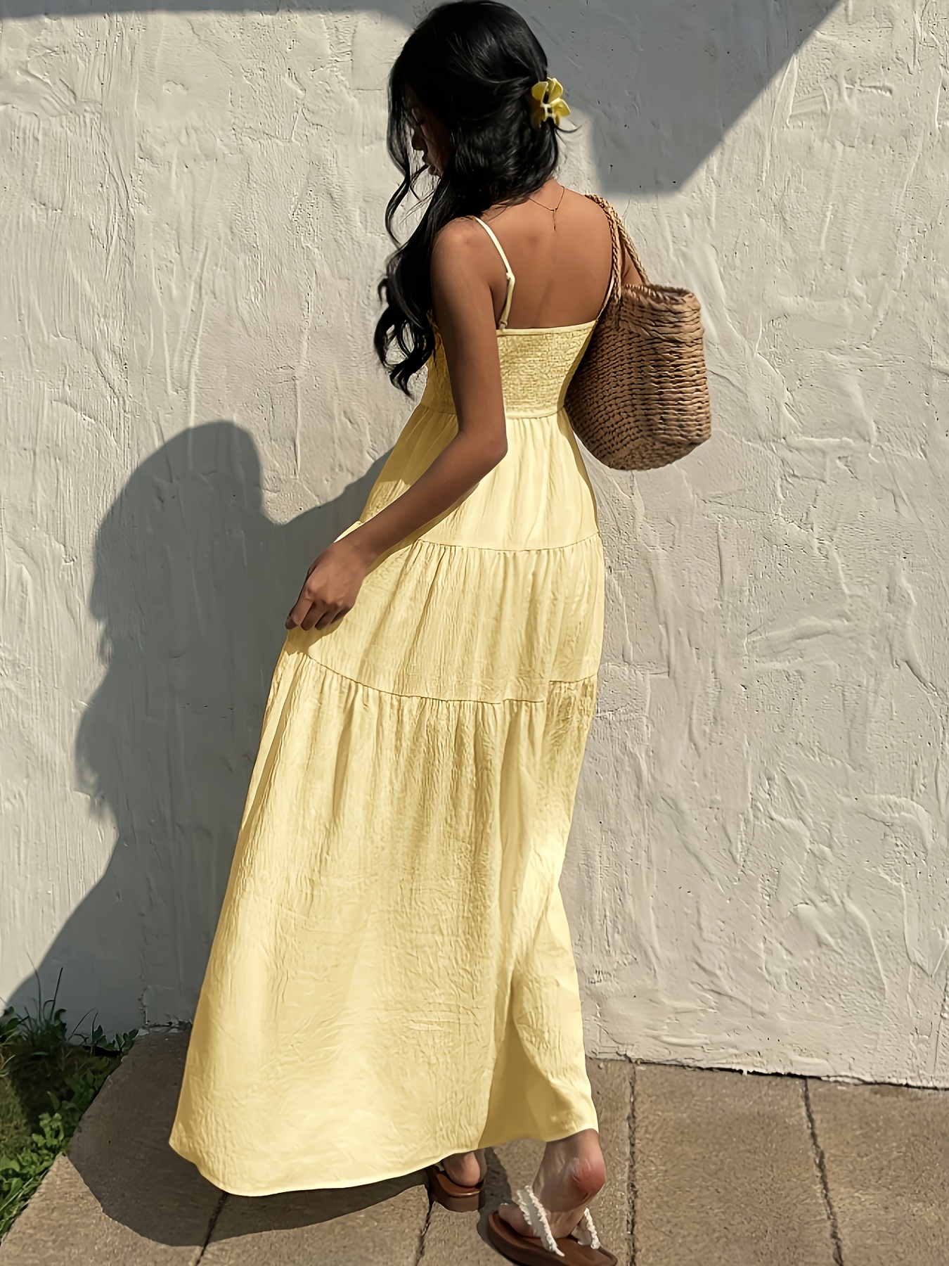 womens long strappy dress a a loose fit - Temu Greece