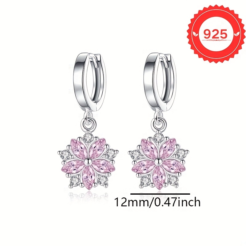 Pink Petal Flower Earrings Versatile Small Flower Earrings
