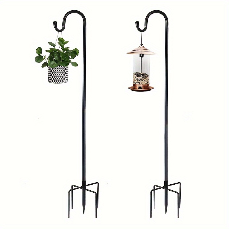 

1pc Outdoor Shepherd Hook Bird Feeder Pole, Used For Hanging Bird Feeders, Plant Baskets, Lanterns, Wind Chimes, Solar Lights, Heavy-duty Garden Poles, And Garden Plant Suspension Racks