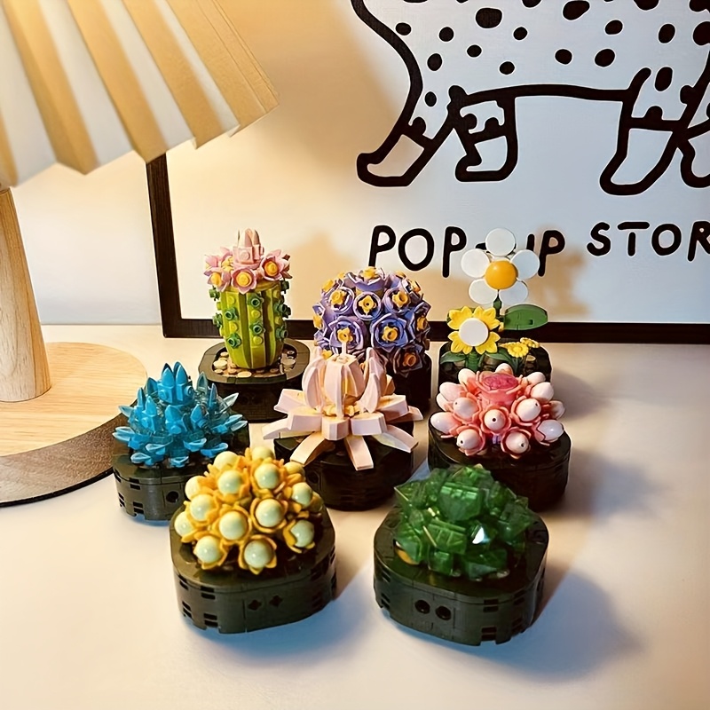 1000 pcs Succulent Building Blocks Set Desktop Decorative Home Gift