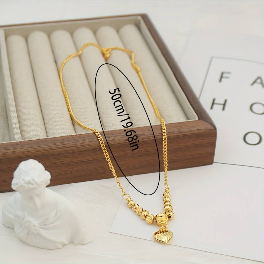 24k gold plated golden plated heart pendant necklace women Temu