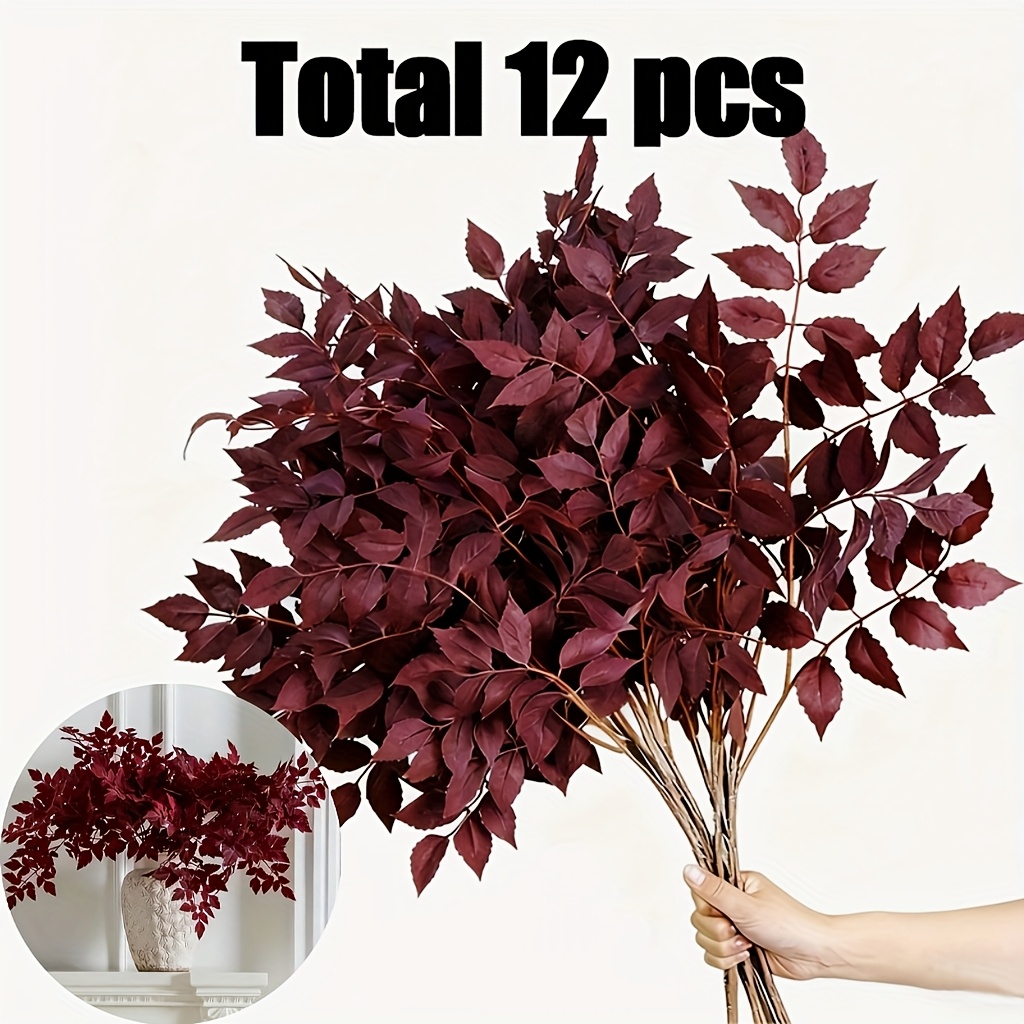 TEMU 12pcs Of Realistic Plants - Lifelike Artificial Artificial Flowers - Style Flowers - Artificial Center Decoration - Suitable For Porch And