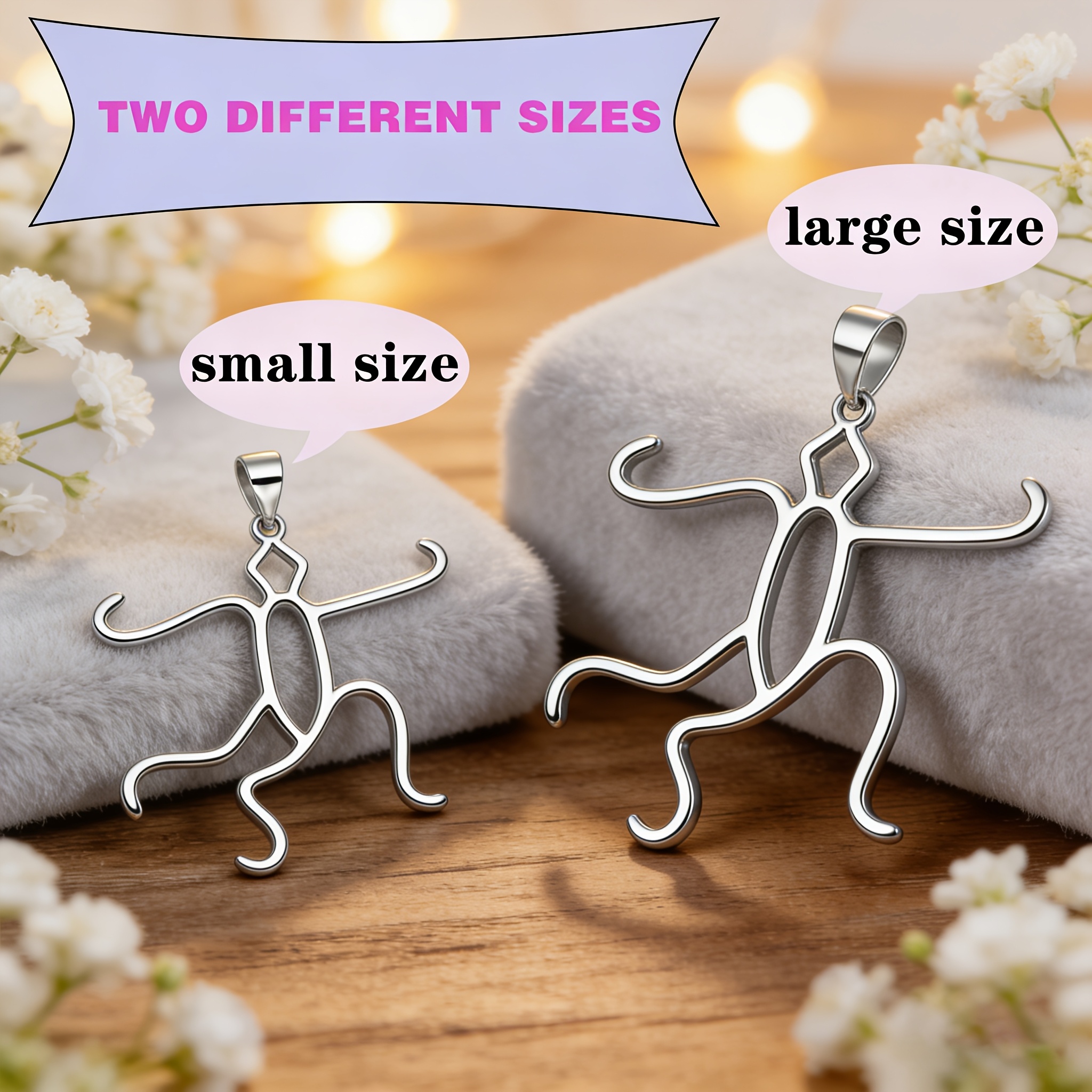 TEMU 2pcs Handmade Diy Irregular O-shaped Blank Pendant Bases (large Size + Small Size), Suitable For Irregularly Shaped Gemstones, Ideal For Diy