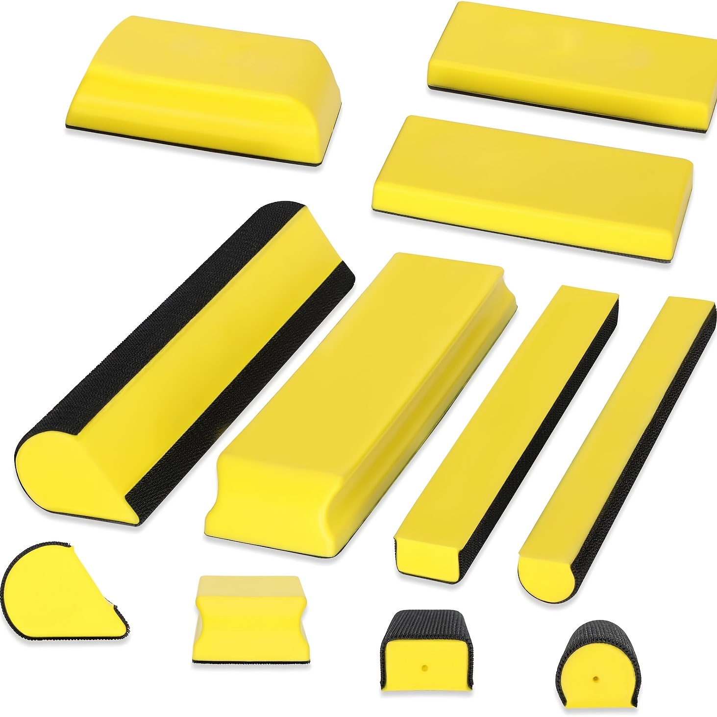 TEMU Hand Sanding Block Set Of 7, Rectangle Sanding Blocks Auto Body, Sandpaper, Flexible For Automotive Paint And Woodworking Sand Furniture And