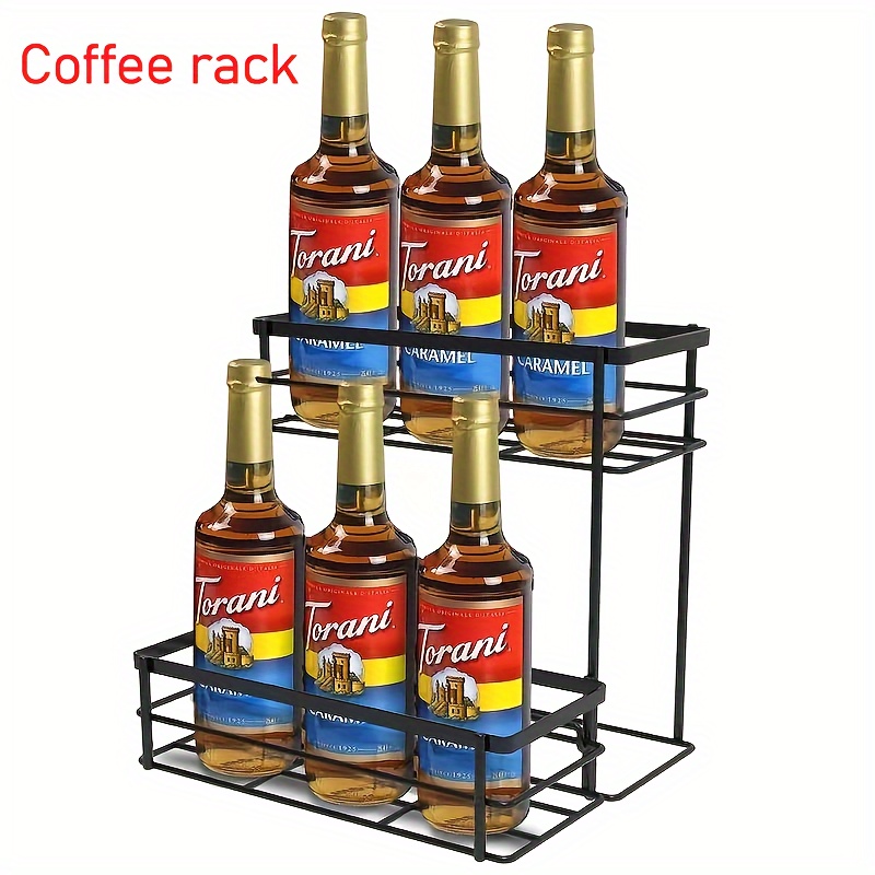 Metal Storage Rack 6 Bottle Coffee Syrup Organizer Rack - Temu