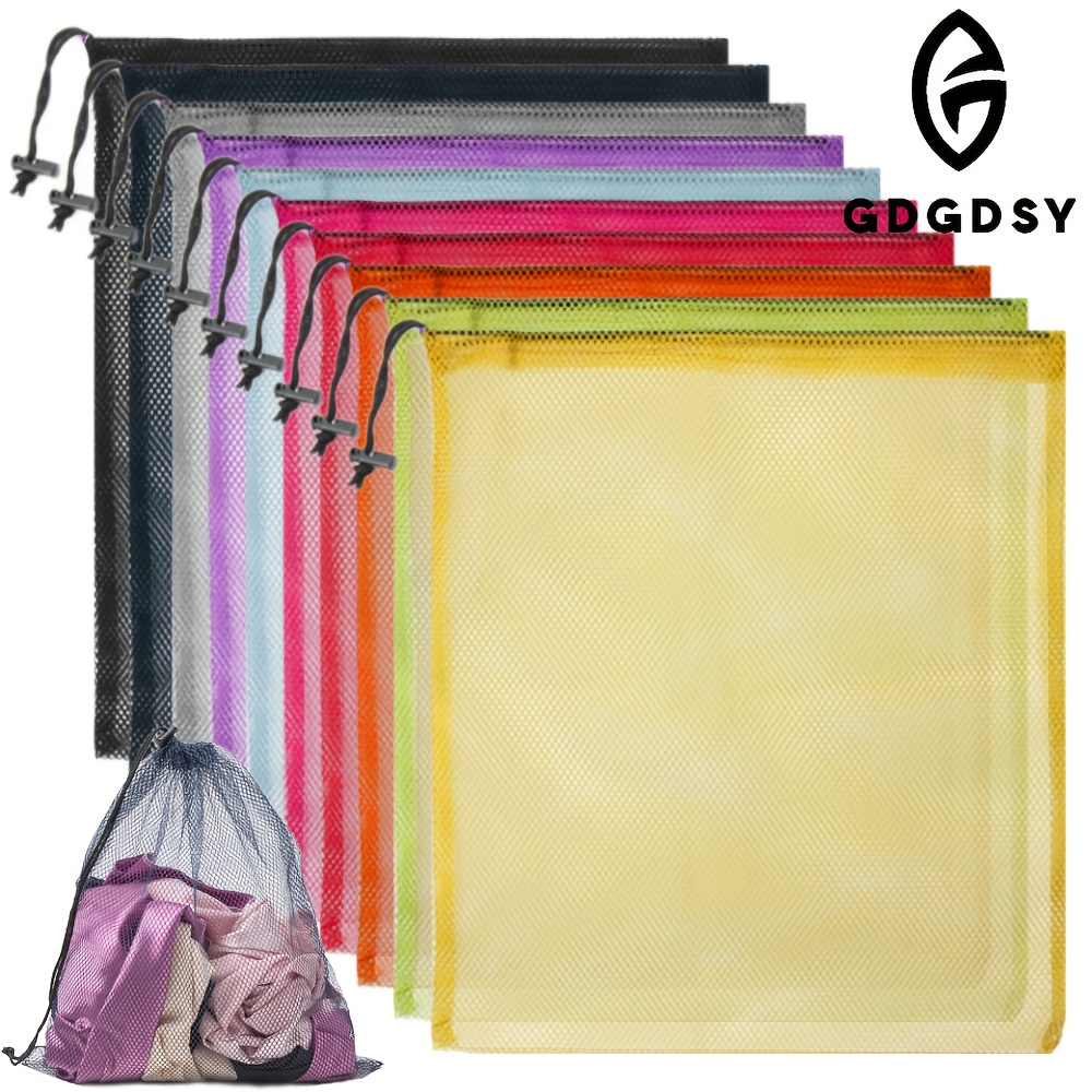 E-shop 10 Stück Mesh-Ziehtaschen – Vielseitig, Tragbar, Reißfest für Wäscheaufbewahrung, Reisen, Outdoor-Aktivitäten und Haushalt