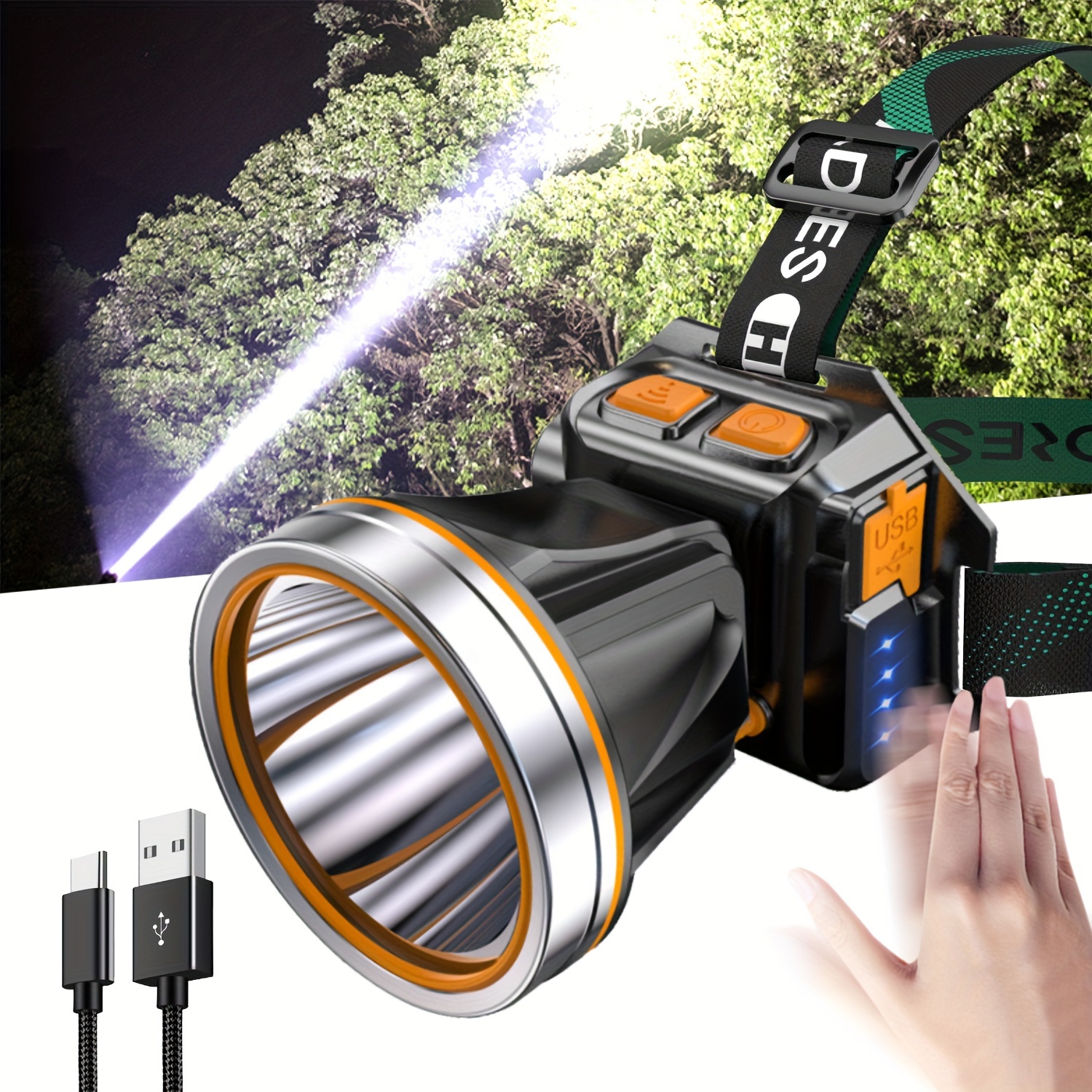 

Super Adult Headlight Spotlight Rechargeable Portable For Camping