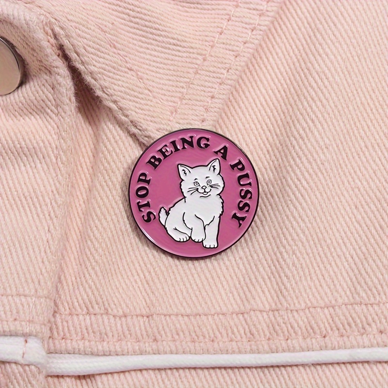 

1pc, Pink Round , Cute Brooch, Ladies Novelty Lapel Pin, Fashion Accessory For Clothes, Backpack, Novelty Clothing & Jewelry, Alloy Material, Round Shape