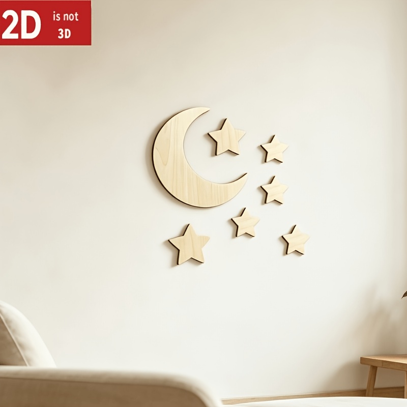 7pcs Creative Moon and Star Wall Decoration Set