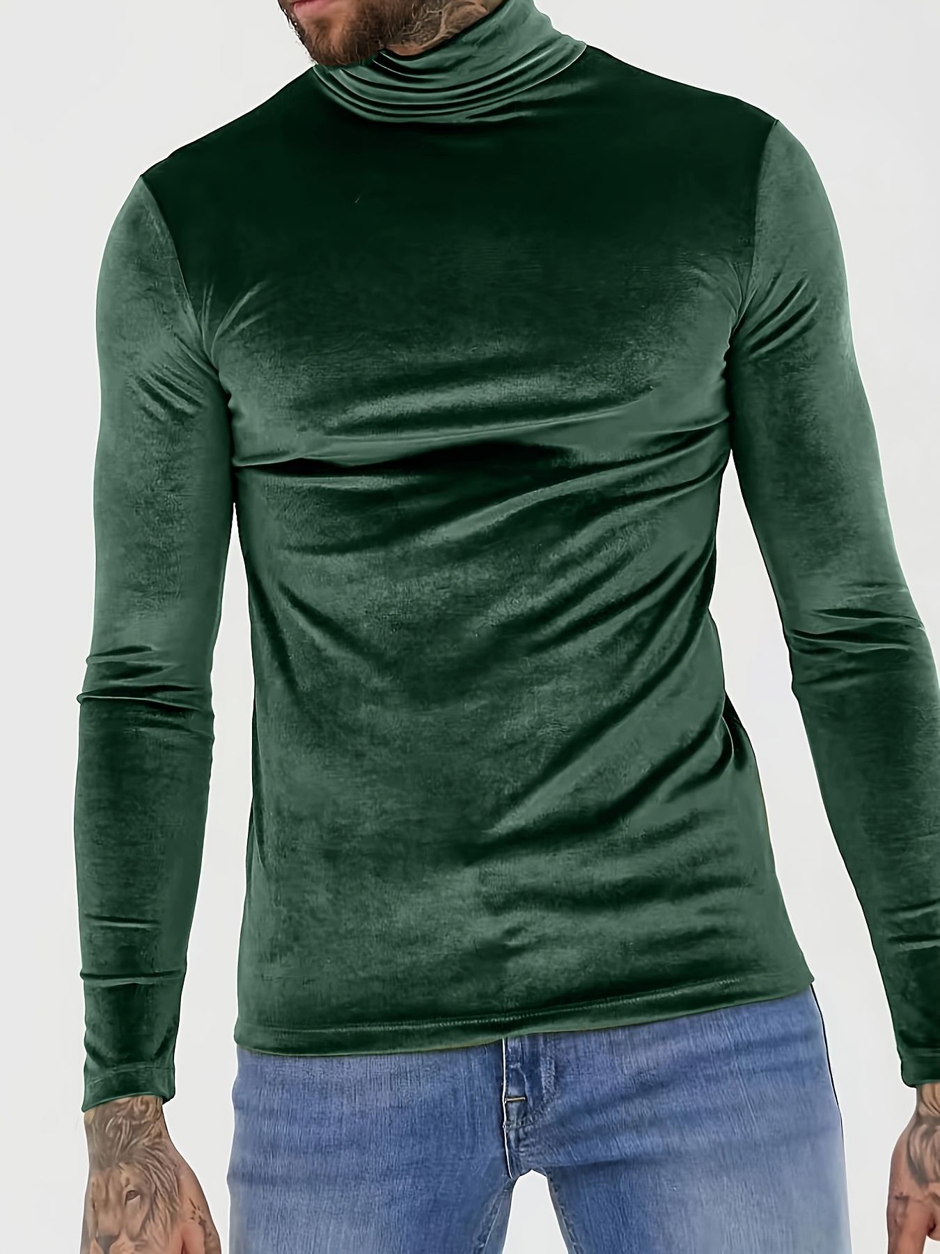 mens spring autumn winter velvet collar long sleeve - Temu United