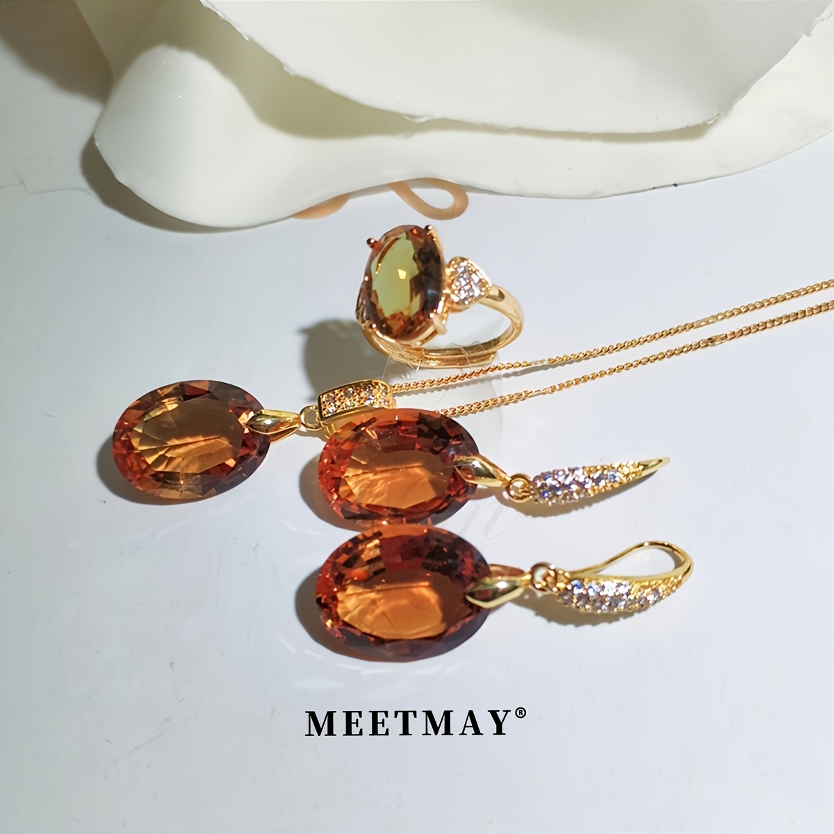 Synthetic Color Changing Gemstone Sultanite Jewelry Set Spot Oval Jewelry Set 4pcs Set