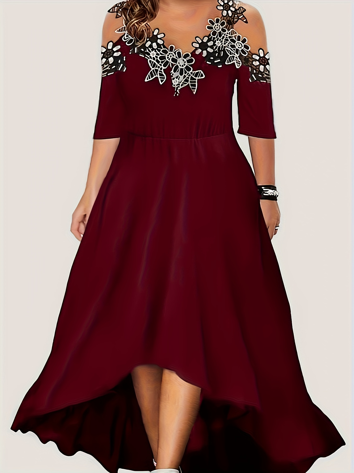 plus size plus size plus size a kroj haljina s čipkom