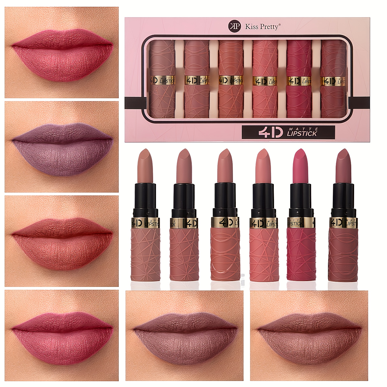 

Popular Matte Lipstick Gift Set With 6 Colors Waterproof And Non-sticky Cup Nude Red Tone Daily Makeup Gifts For Women