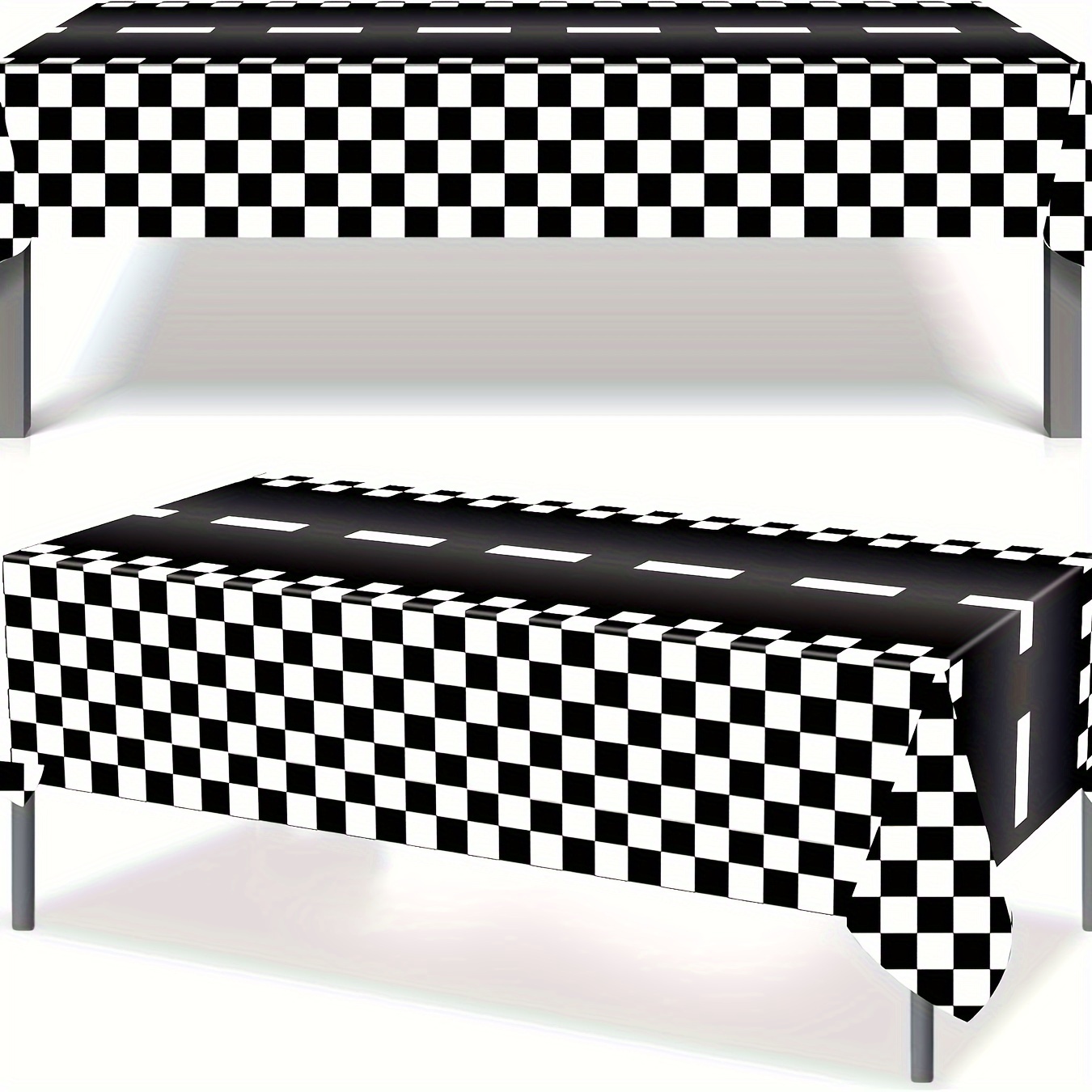 1pc black and white checkered race themed tablecloth 54 108 race themed party decoration high quality and disposable pe plastic tablecloth