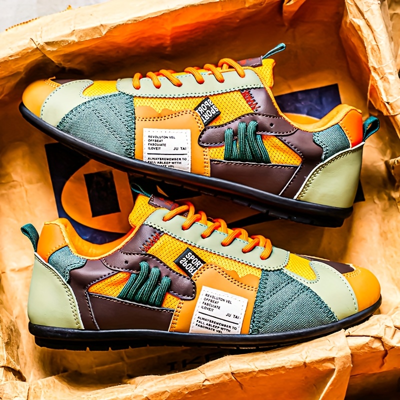 Tenis ligeros y transpirables para hombre zhenyuezu, de caña baja con cordones y suela antideslizante de PVC, diseño en bloques de colores vibrantes, ideales para senderismo, uso diario y estilo urbano casual, regalo de Navidad duradero y elegante