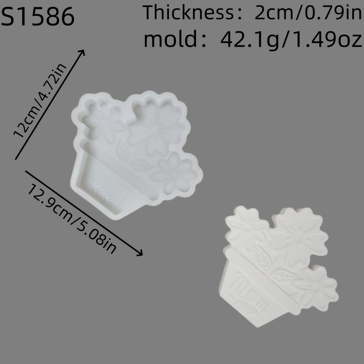 E-shop Elegante Muttertag-Harzgussformen - Blumenkastendesigns mit "MOM"-Gravur, DIY-Silikonform für Kerzen & Dekoration, für Zuhause &