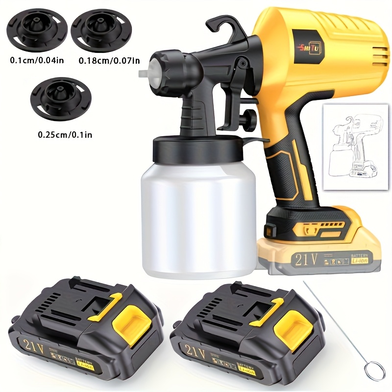 2025 Nieuw Model Verfspuitpistool - Accu-aangedreven Hogedrukspuit met Makkelijk Schoonmaaksysteem, voor Binnen- en Buitenmuren & Houten Oppervlakken