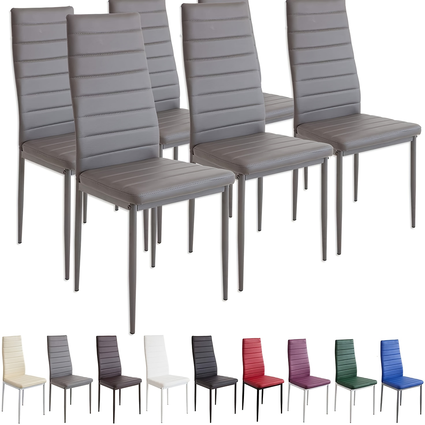4pcs Modern Fabric Dining Chair/High Back Modern Fabric Kitchen Chair/Modern Fabric Dining Chair/Grey Four-Piece Set