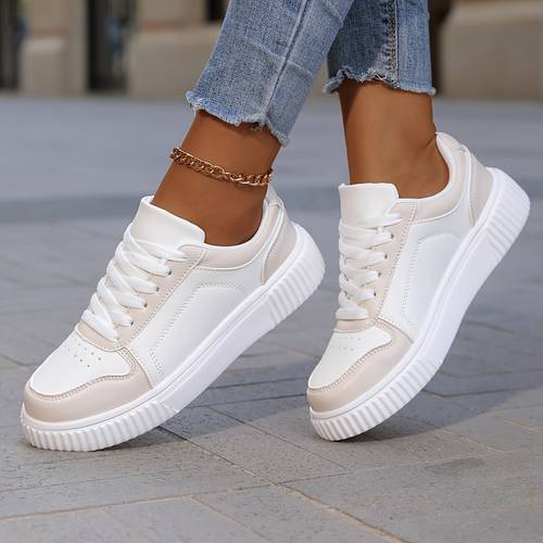 classic low top sneakers unisex casual white shoes comfortable all match student sports shoes trendy board shoes lightweight breathable flat casual shoes couple style style sneakers solid color all match casual board shoes soft sole