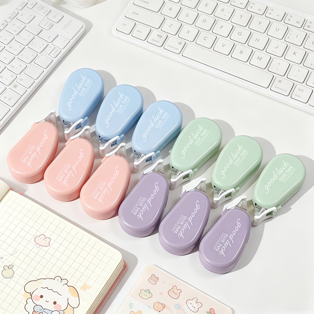 E-shop 12 Stück Mini Leichtes Doppelseitiges Klebeband - Glatte und lebendige kreative Farben, geeignet für Bürobedarf, Schul-Scrapbooks,