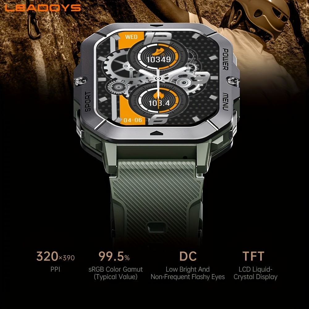5.13 cm Full Screen Touch Smart Watch for Men with AI Voice, 100+ Sports Modes, Sleep, Step, Calorie, Pressure Monitoring, Calls And SMS Alerts, Sports Watch Smart Band for iPhone/Andriod - Image 6